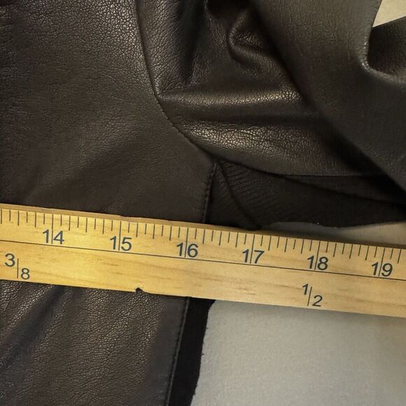 Kenneth Cole Reaction Faux Leather Full Zip Jacket Women’s Sz S Matte Brown - Picture 6 of 8